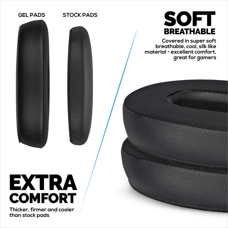 Mga Hybrid Replacement Earpad para sa Bose QuietComfort 35 (QC35) Wireless Headphones, Malambot na Gel, Nakahingang Tela na may PU Leather at Memory Foam