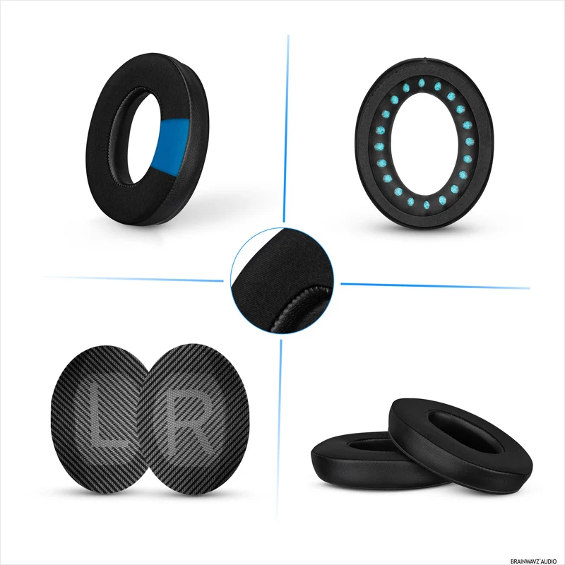 Mga Hybrid Replacement Earpad para sa Bose QuietComfort 35 (QC35) Wireless Headphones, Malambot na Gel, Nakahingang Tela na may PU Leather at Memory Foam