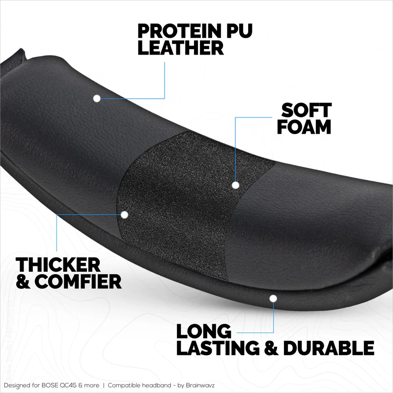 Pamalit na PU Leather Headband para sa Bose QuietComfort QC45, QCSC, QC Wireless Headphones - Headset Top Cushion Pad - Ibalik ang Kaginhawahan at Pagkakasya