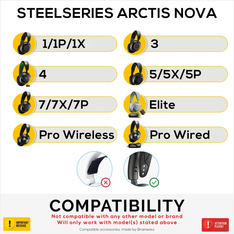 Pamalit na Headband para sa SteelSeries Arctis Nova 7P at 7X at Higit Pa – Cotton-Rich Elastic Suspension Band na may 3 Setting ng Sukat