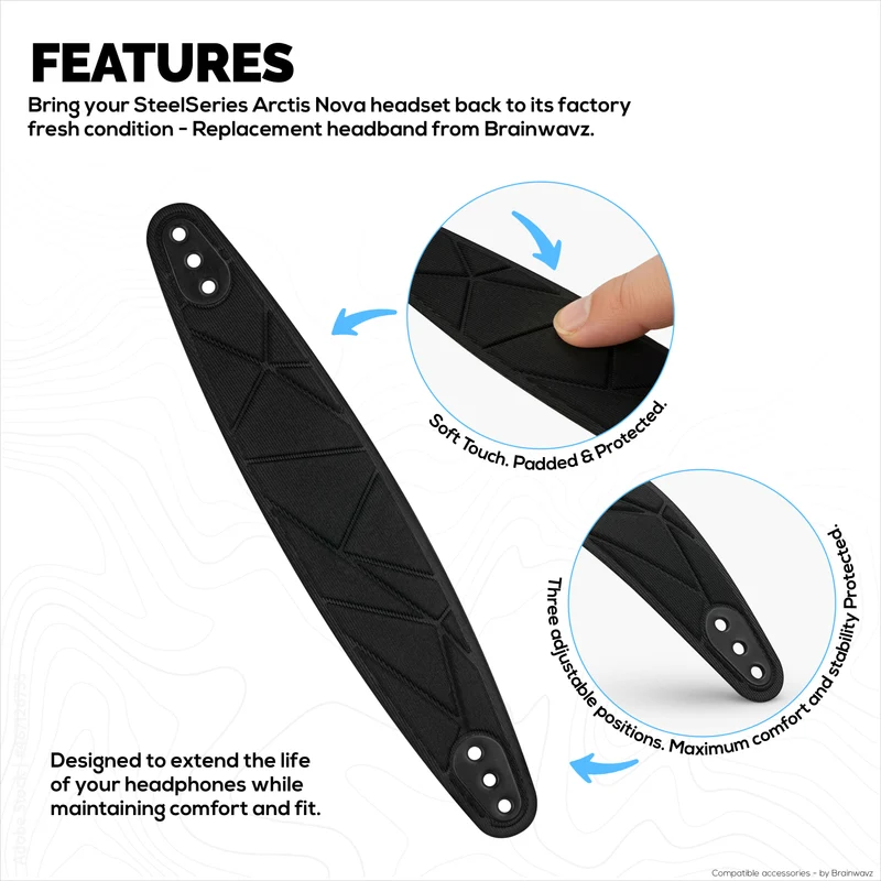Pamalit na Headband para sa SteelSeries Arctis Nova 7P at 7X at Higit Pa – Cotton-Rich Elastic Suspension Band na may 3 Setting ng Sukat