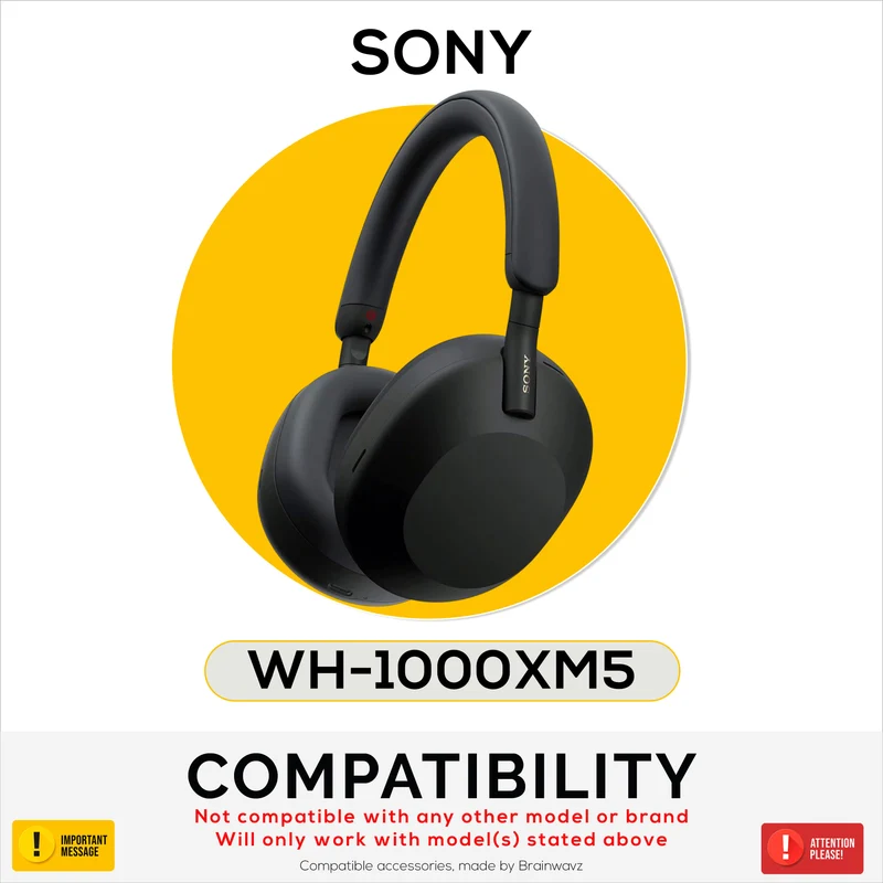 Set ng Silicone Protective Cover para sa Sony WH-1000XM5 - Mga Pantakip sa Headband, Ear Cup at Earpad – Hindi tinatablan ng pawis, alikabok, hindi madulas at madaling i-install