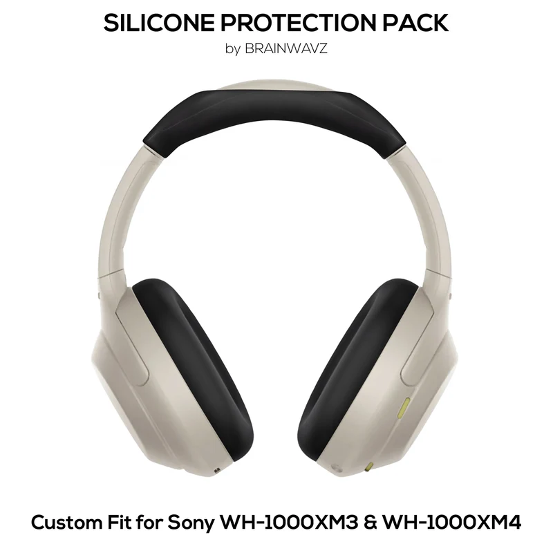 Set ng Silicone Protective Cover para sa Sony WH-1000XM3 at WH1000XM4 - Mga Takip sa Headband at Earpad – Hindi tinatablan ng pawis, alikabok, hindi madulas at madaling i-install