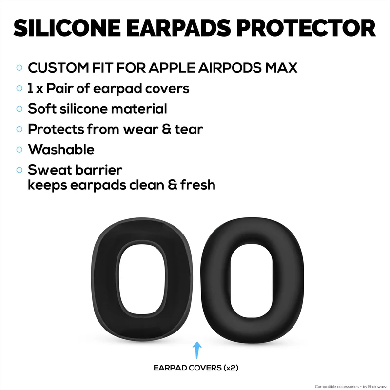Mga Pantakip sa Earpad na may Silicone na Proteksyon para sa Apple Airpods Max Headphones – Hindi tinatablan ng tubig, hindi tinatablan ng pawis, hindi tinatablan ng alikabok, hindi madulas at madaling i-install