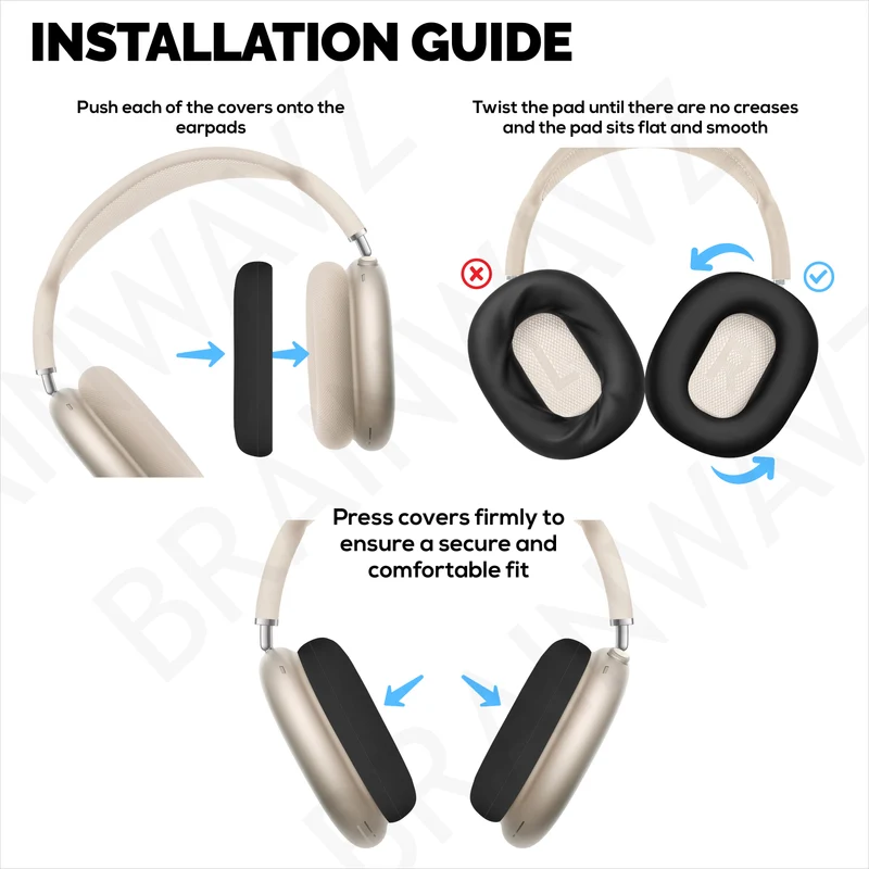 Mga Pantakip sa Earpad na may Silicone na Proteksyon para sa Apple Airpods Max Headphones – Hindi tinatablan ng tubig, hindi tinatablan ng pawis, hindi tinatablan ng alikabok, hindi madulas at madaling i-install