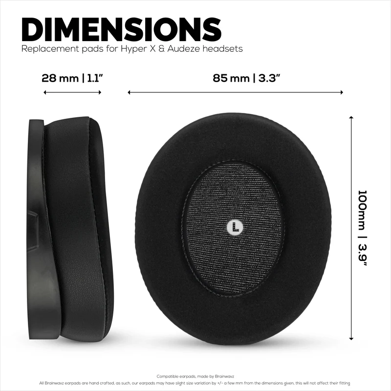 Mga Hybrid Earpad para sa HyperX Cloud Orbit S, Audeze Penrose, Audeze Penrose X at Audeze Mobius Headsets, Cooling Gel, Super Soft Fabric at Mas Makapal na Memory Foam