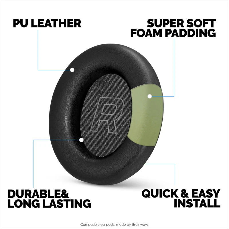 Mga Pamalit na Earpad para sa HyperX Cloud Mix 2 Wireless Over-Ear Headphones. Mataas na Grado na Protein PU Leather na may Malambot na Foam para sa Dagdag na Komportable at Tiyaga