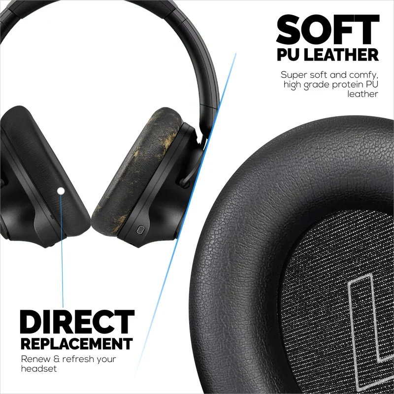 Mga Pamalit na Earpad para sa HyperX Cloud Mix 2 Wireless Over-Ear Headphones. Mataas na Grado na Protein PU Leather na may Malambot na Foam para sa Dagdag na Komportable at Tiyaga