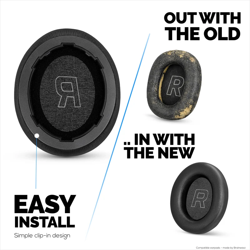 Mga Pamalit na Earpad para sa HyperX Cloud Mix 2 Wireless Over-Ear Headphones. Mataas na Grado na Protein PU Leather na may Malambot na Foam para sa Dagdag na Komportable at Tiyaga
