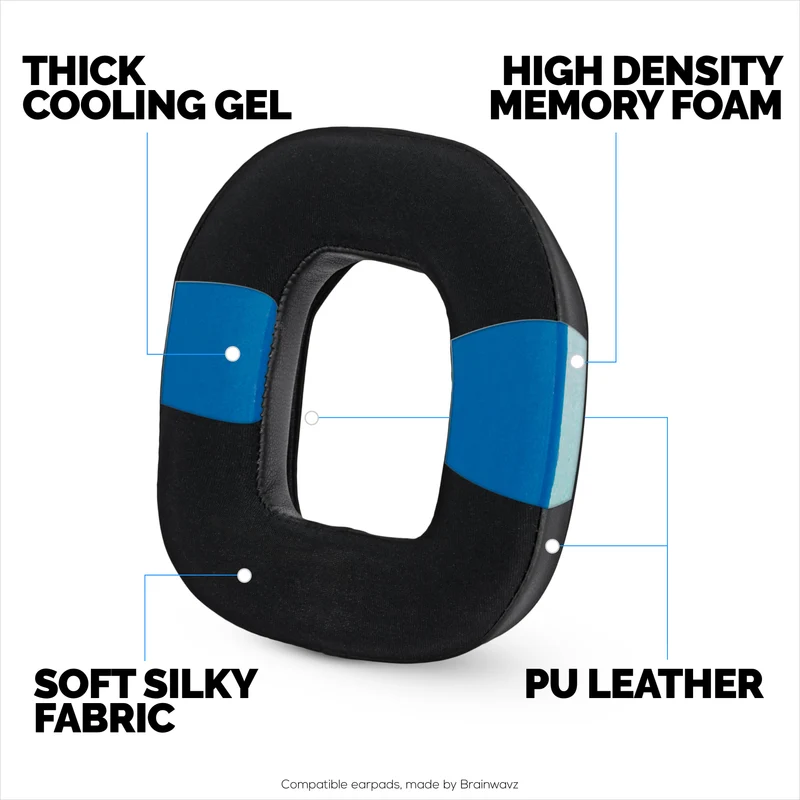 Mga Hybrid Earpad para sa Logitech Astro A50 GEN4, A50 GEN5 at A50X Headsets. Mga Cooling Gel Gaming Cushions na may Super Soft Fabric at Makapal na Memory Foam
