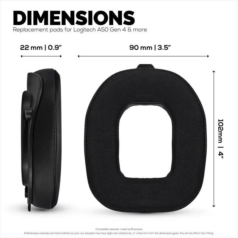 Mga Hybrid Earpad para sa Logitech Astro A50 GEN4, A50 GEN5 at A50X Headsets. Mga Cooling Gel Gaming Cushions na may Super Soft Fabric at Makapal na Memory Foam