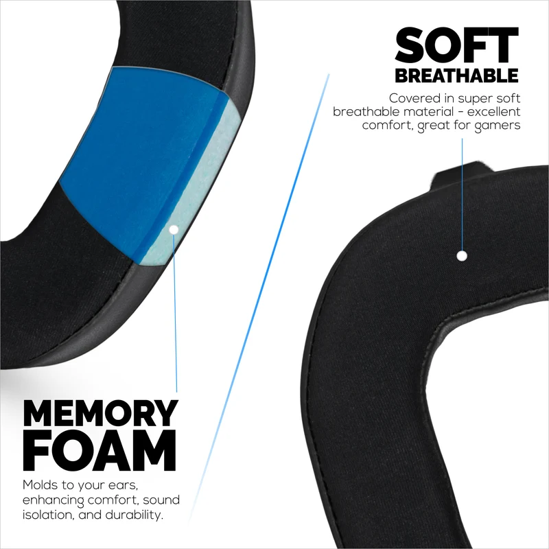 Mga Hybrid Earpad para sa Logitech Astro A50 GEN4, A50 GEN5 at A50X Headsets. Mga Cooling Gel Gaming Cushions na may Super Soft Fabric at Makapal na Memory Foam