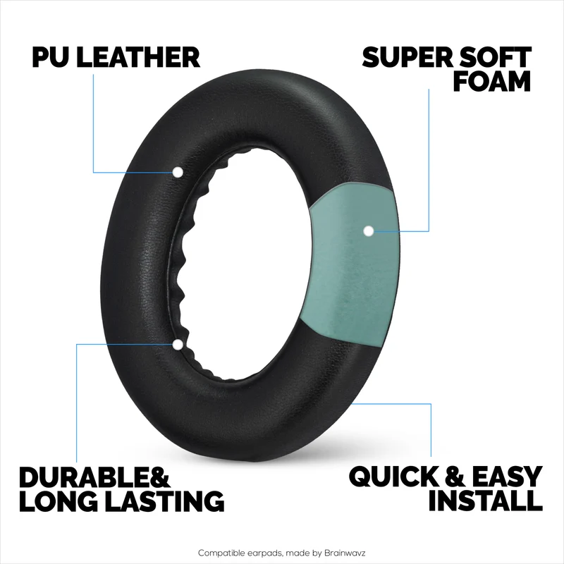 Mga Pamalit na Earpad para sa BOSE QC Ultra Gen 1 at Gen 2 Wireless Headsets. Mataas na Grado na Protein PU Leather na may Malambot na Foam para sa Dagdag na Komportable at Tiyaga