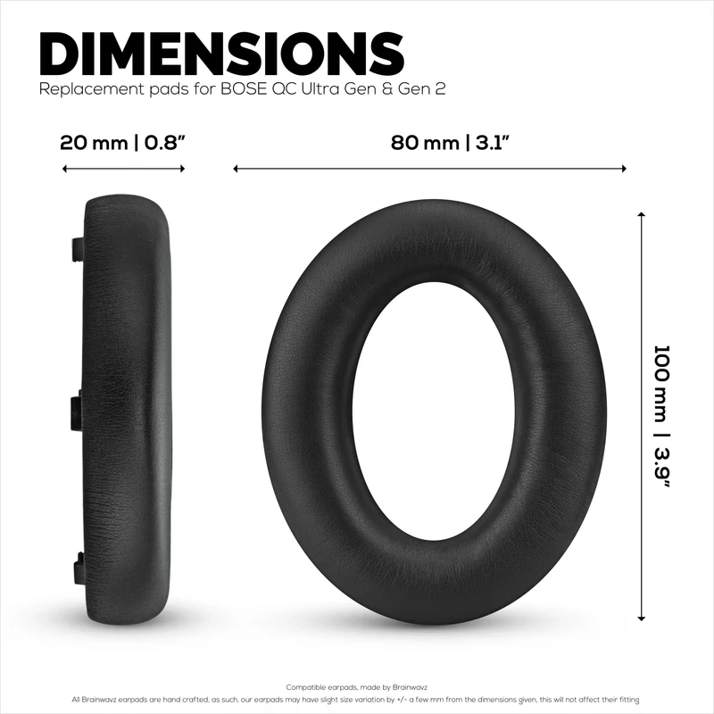 Mga Pamalit na Earpad para sa BOSE QC Ultra Gen 1 at Gen 2 Wireless Headsets. Mataas na Grado na Protein PU Leather na may Malambot na Foam para sa Dagdag na Komportable at Tiyaga