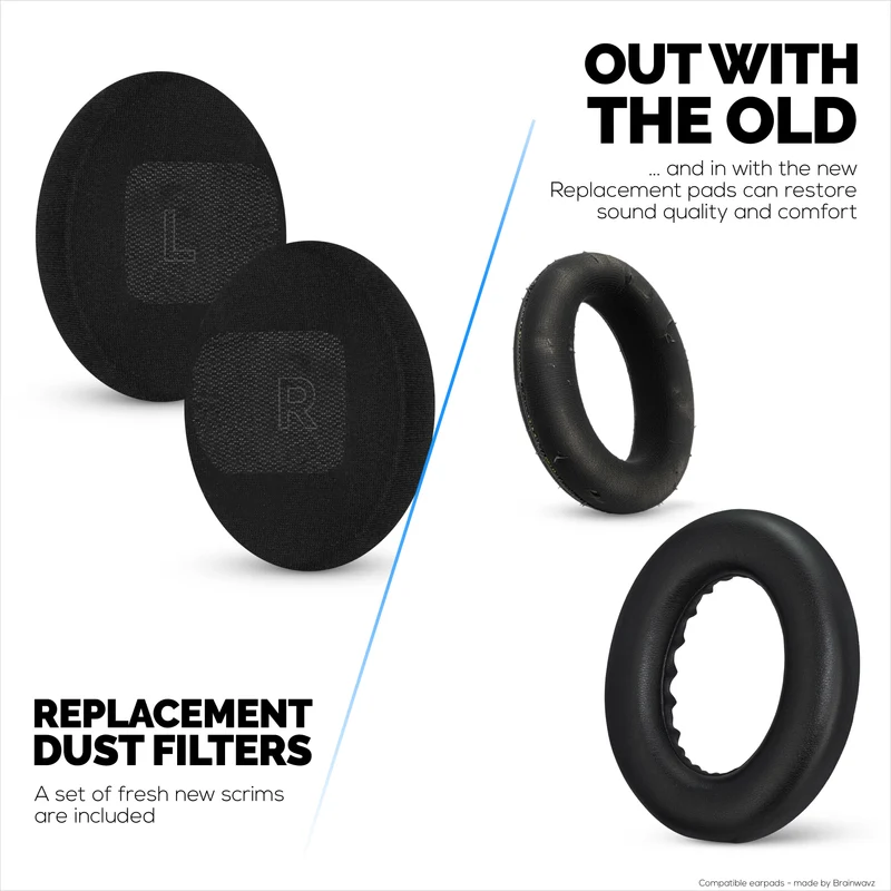 Mga Pamalit na Earpad para sa BOSE QC Ultra Gen 1 at Gen 2 Wireless Headsets. Mataas na Grado na Protein PU Leather na may Malambot na Foam para sa Dagdag na Komportable at Tiyaga