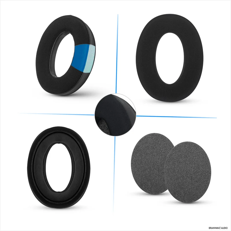 Cuscinetti auricolari ibridi per cuffie Sennheiser HD598 (CS/SE/SR) HD599 HD558 HD518 HD595 HD569 HD579 HD560 HD555 HD515 HD559. Cuscinetti da gioco in gel rinfrescante, memory foam spesso.