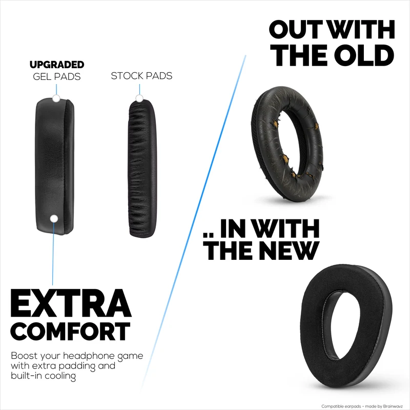 Mga Hybrid Earpad para sa Sennheiser PXC480, PXC550, PXC 550-II, MB660 UC at MB 660 MC Headphones. Mga Cooling Gel Gaming Cushions na Makapal na Memory Foam