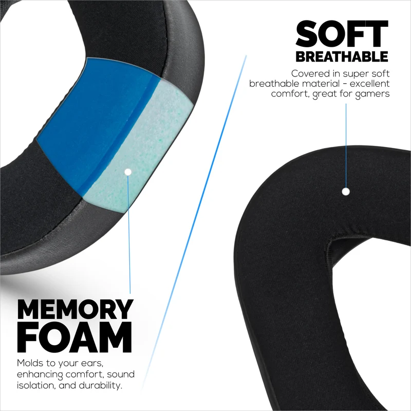Cuscinetti auricolari ibridi per TurtleBeach Stealth 700 Gen 2 e Stealth 700 Gen 2 MAX Wireless. Cuscinetti da gioco in gel rinfrescante con tessuto super morbido e memory foam spesso.