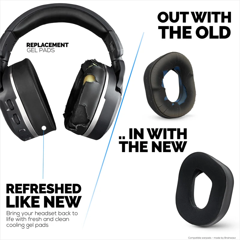 Cuscinetti auricolari ibridi per TurtleBeach Stealth 700 Gen 2 e Stealth 700 Gen 2 MAX Wireless. Cuscinetti da gioco in gel rinfrescante con tessuto super morbido e memory foam spesso.