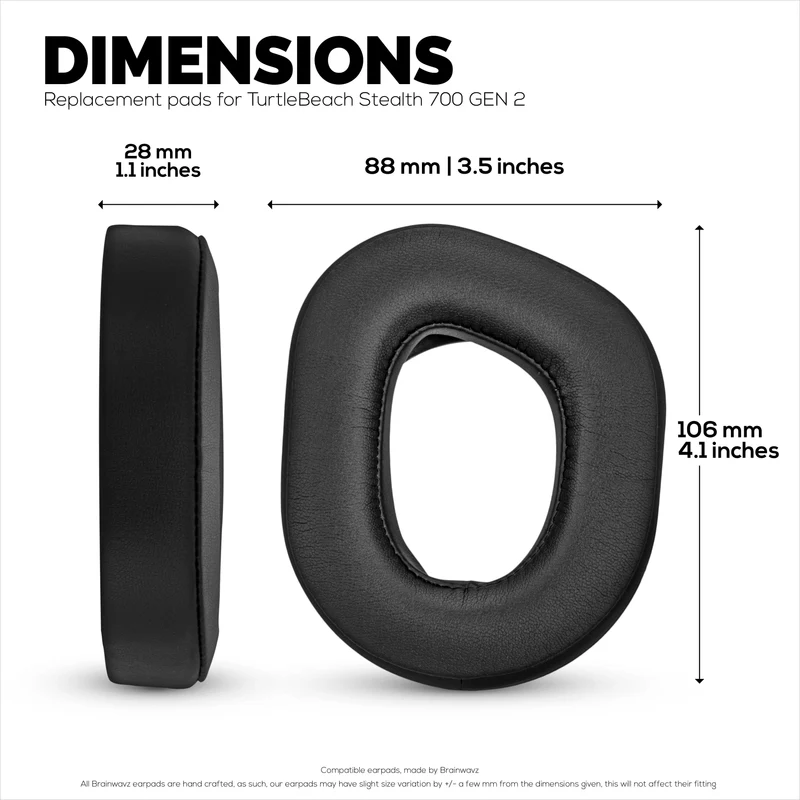 Cuscinetti auricolari di ricambio per cuffie wireless TurtleBeach Stealth 700 Gen 2 e Stealth 700 Gen 2 MAX. Morbida pelle PU con memory foam di alta qualità.