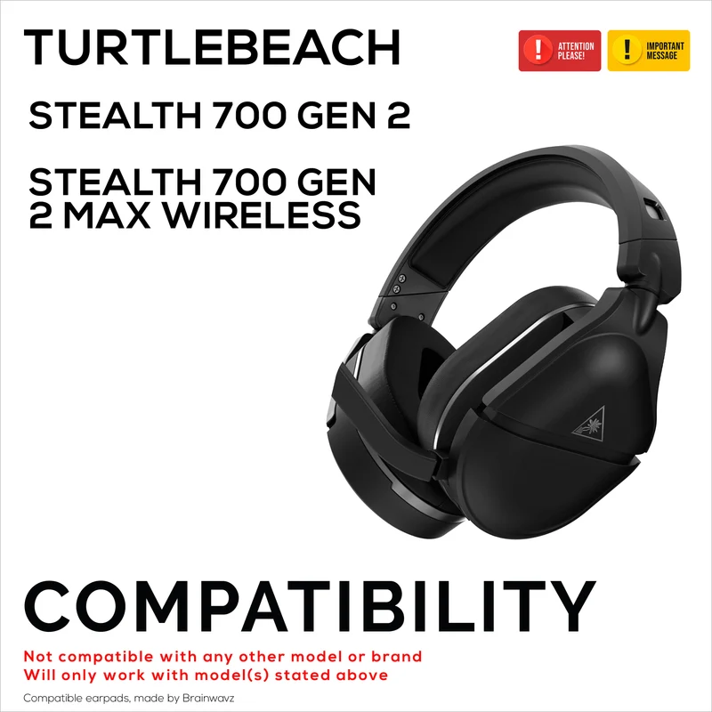 Cuscinetti auricolari in tessuto a rete per cuffie wireless TurtleBeach Stealth 700 Gen 2 e Stealth 700 Gen 2 MAX, tessuto a rete traspirante e memory foam di alta qualità