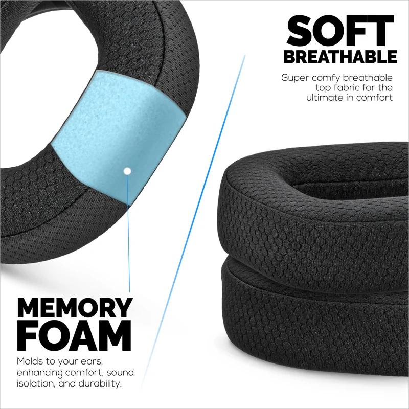 Cuscinetti auricolari in tessuto a rete per cuffie wireless TurtleBeach Stealth 700 Gen 2 e Stealth 700 Gen 2 MAX, tessuto a rete traspirante e memory foam di alta qualità