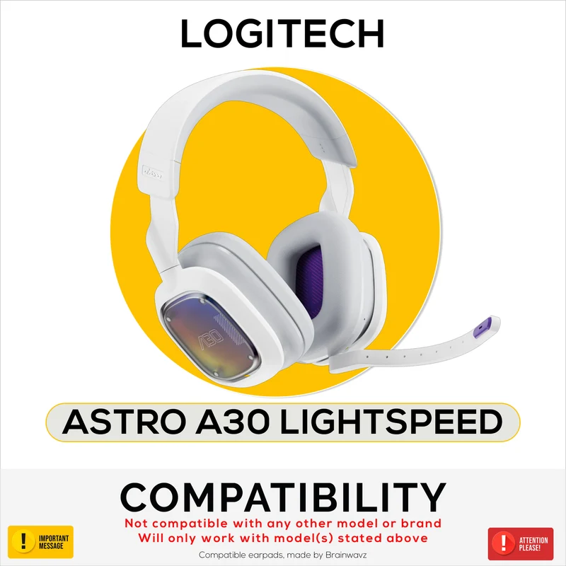 Mga Pamalit na Earpad para sa Logitech Astro A30 Headsets. Malambot na PU Leather na may High Grade Memory Foam para sa Dagdag na Komportable at Tiyaga