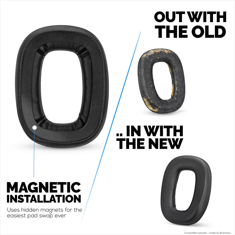 Mga Pamalit na Earpad para sa Logitech Astro A30 Headsets. Malambot na PU Leather na may High Grade Memory Foam para sa Dagdag na Komportable at Tiyaga