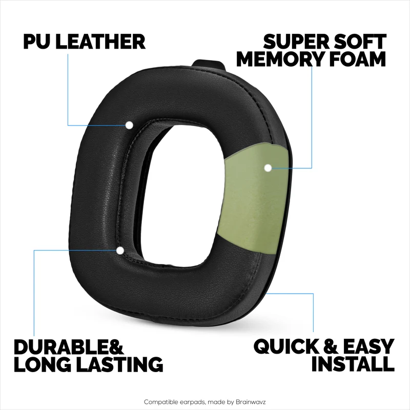 Cuscinetti auricolari di ricambio per cuffie Logitech Astro A50 GEN4, A50 GEN5 e A50X. Morbida pelle PU con memory foam di alta qualità.