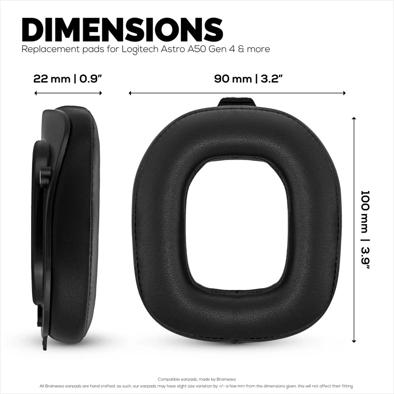 Cuscinetti auricolari di ricambio per cuffie Logitech Astro A50 GEN4, A50 GEN5 e A50X. Morbida pelle PU con memory foam di alta qualità.