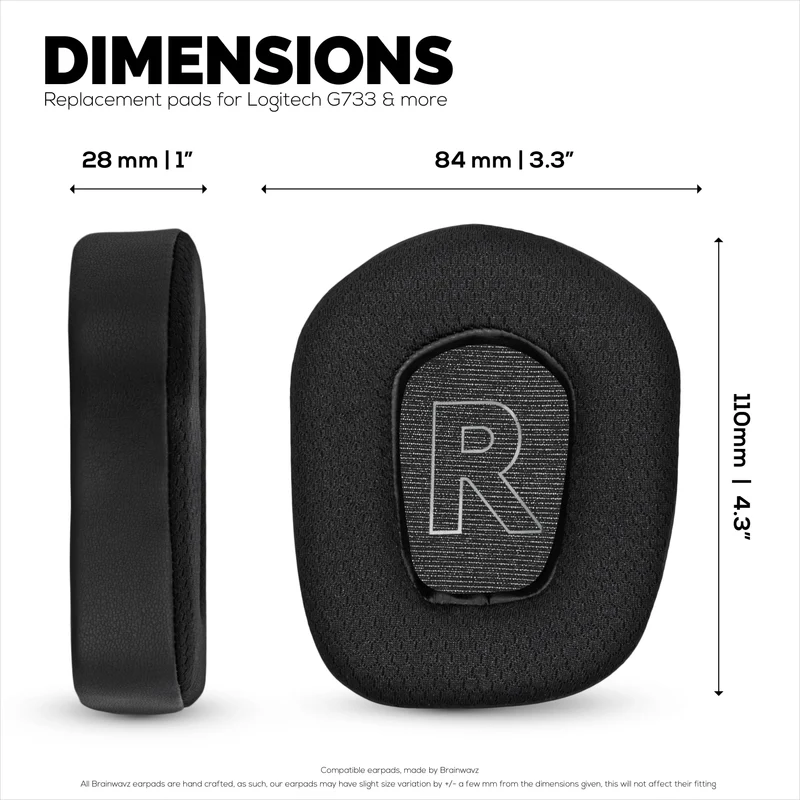 Cuscinetti auricolari ibridi per cuffie Logitech G733, G335 e G535, gel rinfrescante, tessuto super morbido e memory foam più spesso