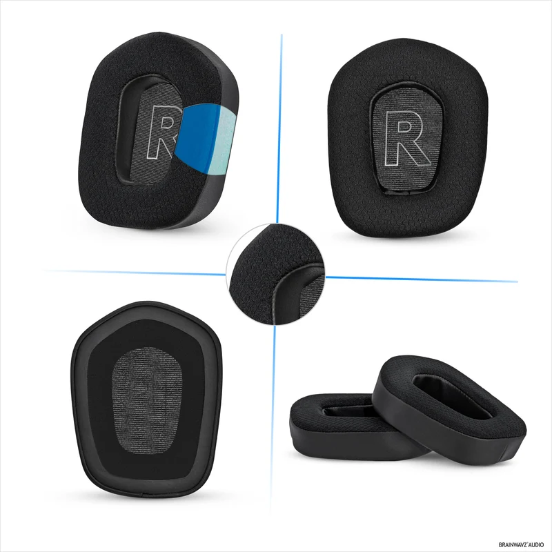 Cuscinetti auricolari ibridi per cuffie Logitech G733, G335 e G535, gel rinfrescante, tessuto super morbido e memory foam più spesso