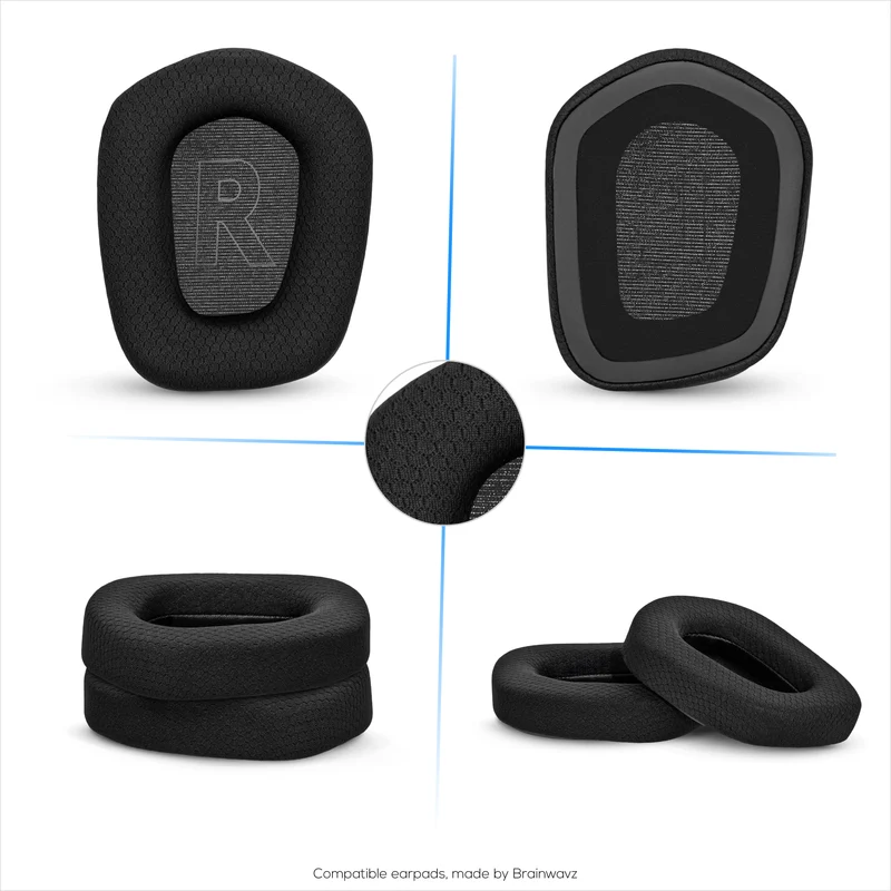 Mga Earpad na may Mesh Fabric para sa Logitech G733, G335 at G535 Headset, Breathable Mesh Fabric at High-Grade Memory Foam
