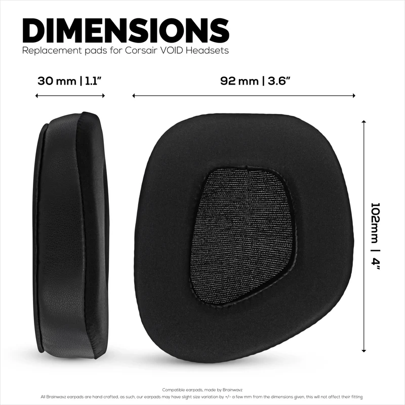 Cuscinetti auricolari ibridi per cuffie Corsair Void RGB Elite Wireless, RGB Elite USB, Elite Surround, gel di raffreddamento, tessuto super morbido e memory foam più spesso