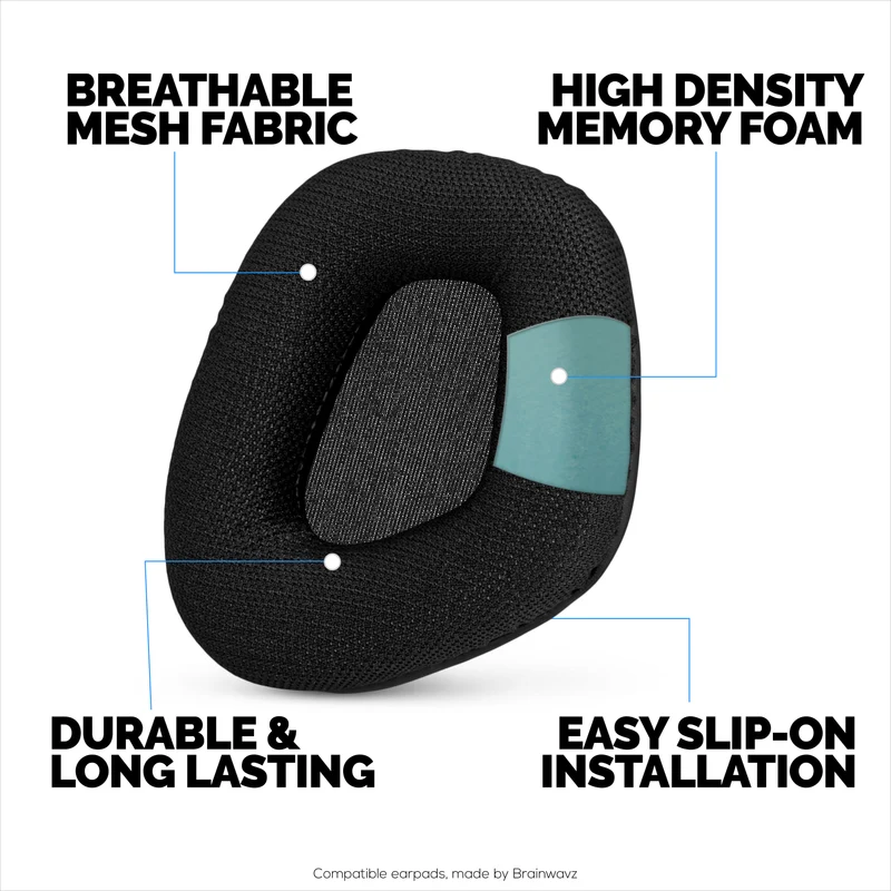 Mga Earpad na gawa sa Mesh Fabric para sa Corsair Void RGB Elite Wireless, RGB Elite USB, Elite Surround Headsets, Breathable Mesh Fabric at High-Grade Memory Foam