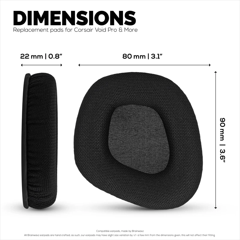 Mga Earpad na gawa sa Mesh Fabric para sa Corsair Void RGB Elite Wireless, RGB Elite USB, Elite Surround Headsets, Breathable Mesh Fabric at High-Grade Memory Foam