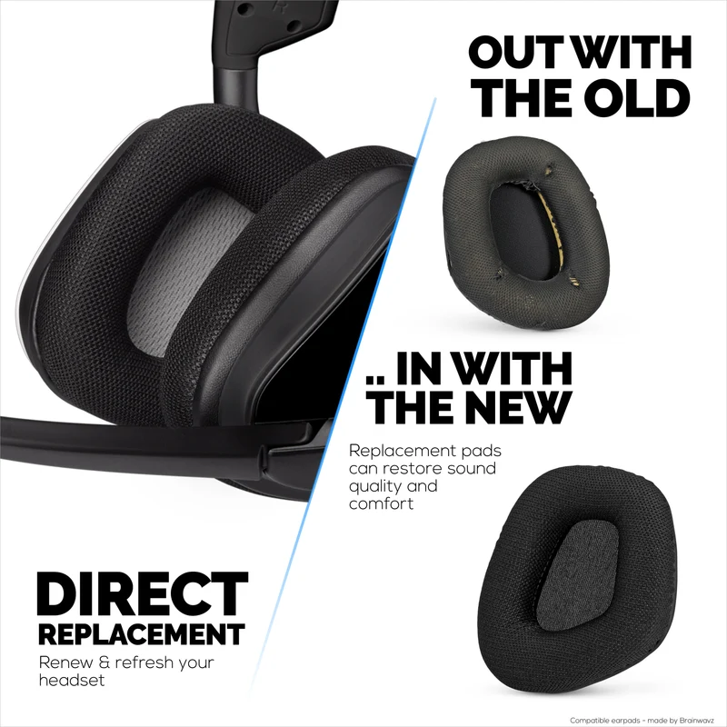 Mga Earpad na gawa sa Mesh Fabric para sa Corsair Void RGB Elite Wireless, RGB Elite USB, Elite Surround Headsets, Breathable Mesh Fabric at High-Grade Memory Foam