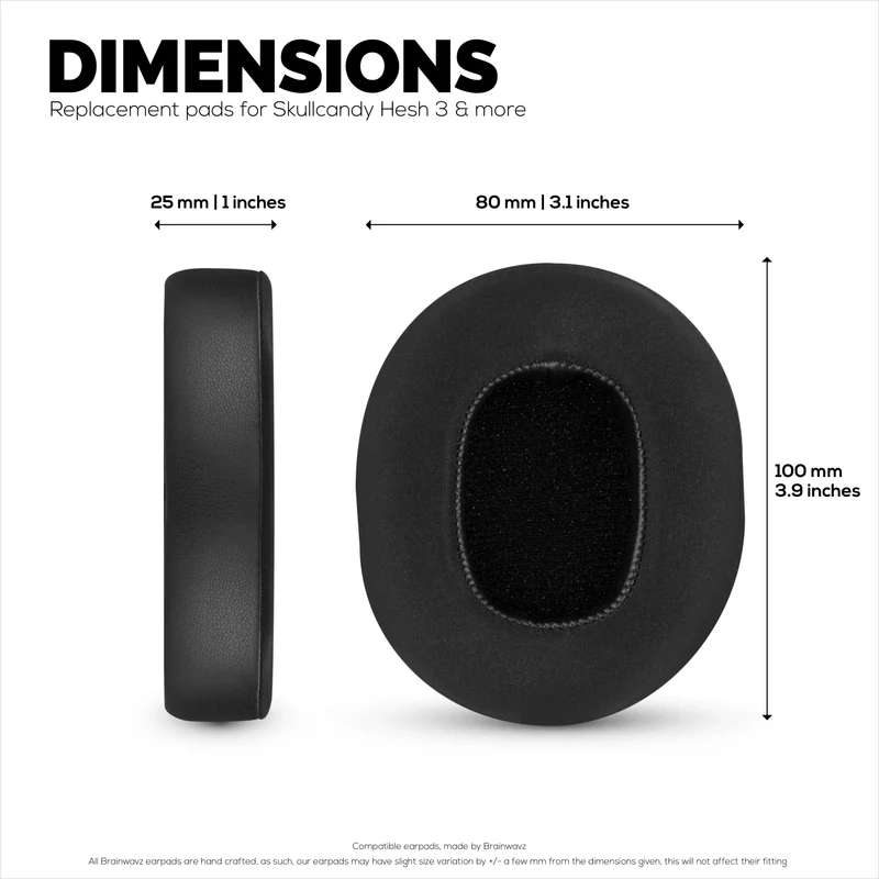 Cuscinetti auricolari ibridi per Skullcandy Crusher Wireless, Hesh 3/ANC/EVO, Venue ANC e altri. Cuscinetti da gioco in gel rinfrescante con tessuto super morbido e memory foam spesso.