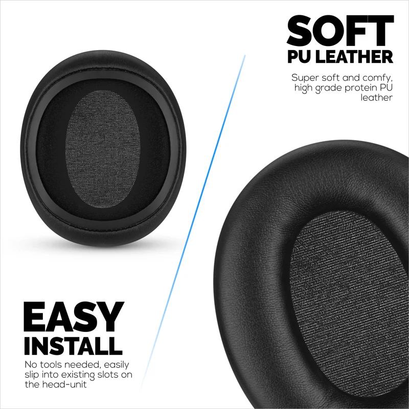 Cuscinetti auricolari di ricambio per cuffie Skullcandy Crusher ANC 2. Morbida pelle PU con memory foam di alta qualità per maggiore comfort e durata.