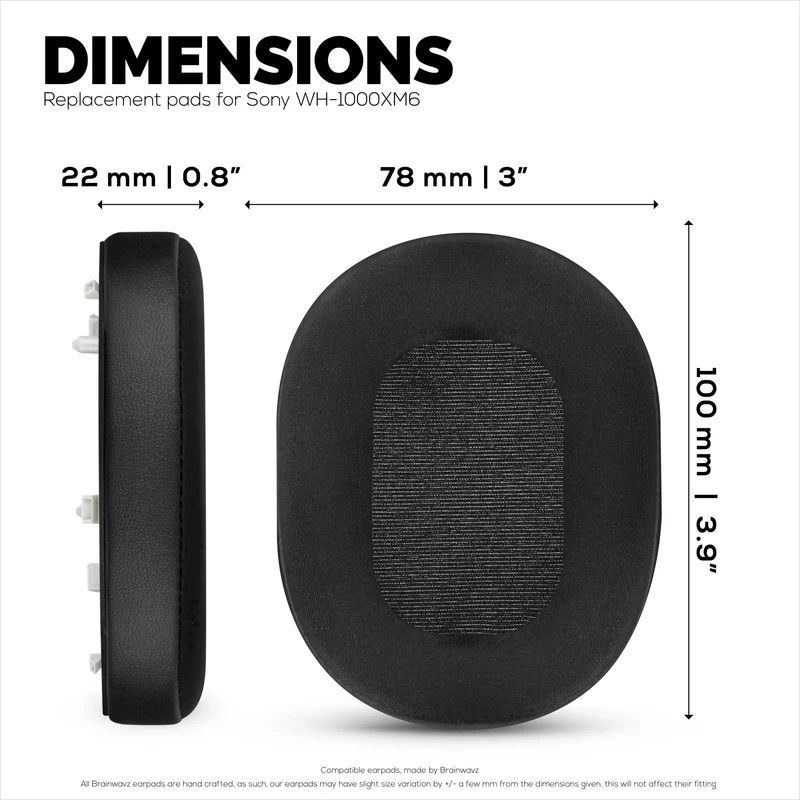 Cuscinetti auricolari ibridi per cuffie Sony WH-1000XM6 - Cuscinetti da gioco in gel rinfrescante con tessuto super morbido e memory foam spesso