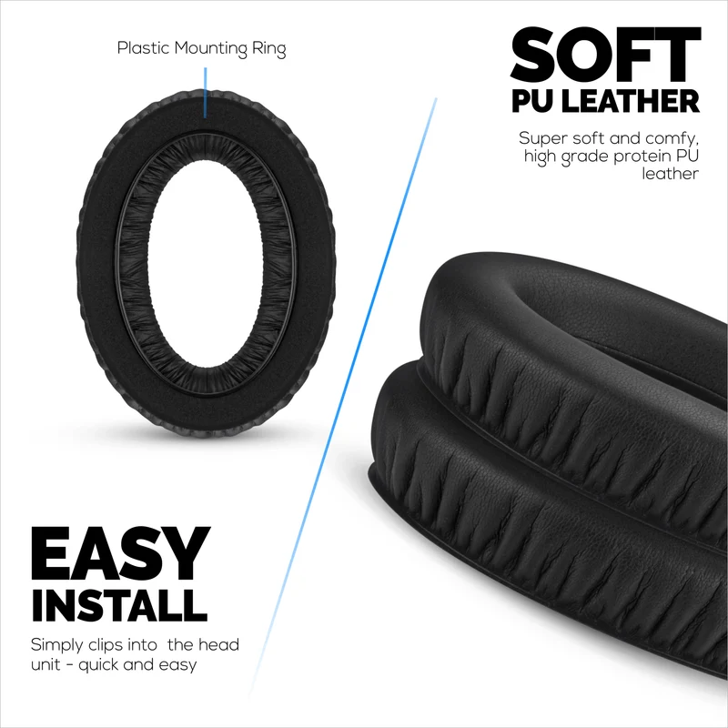 Mga Pamalit na Earpad para sa Sennheiser HD600, HD650, HD660S, HD525, HD535, HD545, at Massdrop HD58X, HD6XX Headphones - Malambot na PU Protein Leather Cushions na may Malambot na Foam