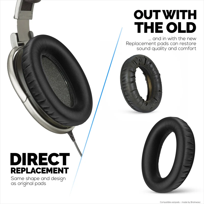 Mga Pamalit na Earpad para sa Sennheiser HD600, HD650, HD660S, HD525, HD535, HD545, at Massdrop HD58X, HD6XX Headphones - Malambot na PU Protein Leather Cushions na may Malambot na Foam