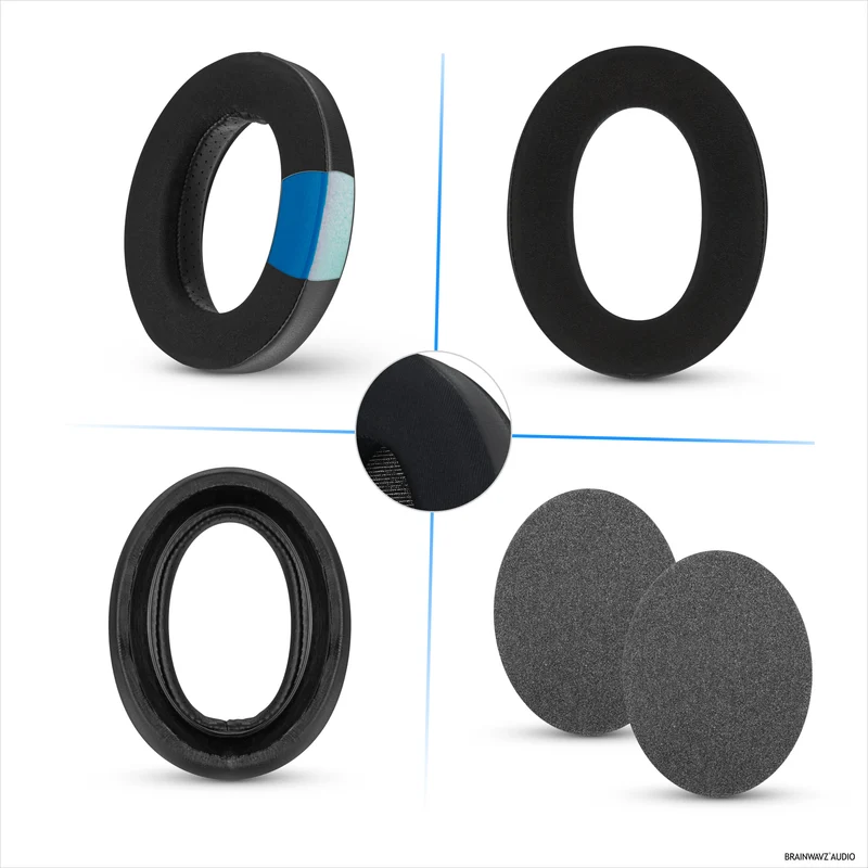 Mga Hybrid Earpad para sa Sennheiser HD600, HD650, HD660S, HD525, HD535, HD545, at Massdrop HD58X, HD6XX Headphones - Mga Cooling Gel Gaming Cushions na may Super Soft Fabric at Makapal na Foam