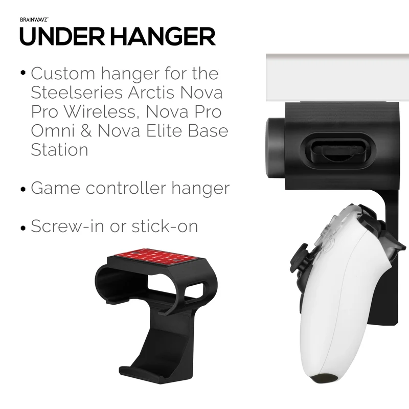 Supporto da scrivania e gancio per controller di gioco per SteelSeries Arctis Nova Pro Wireless, Nova Pro Omni e Nova Elite Base Station.