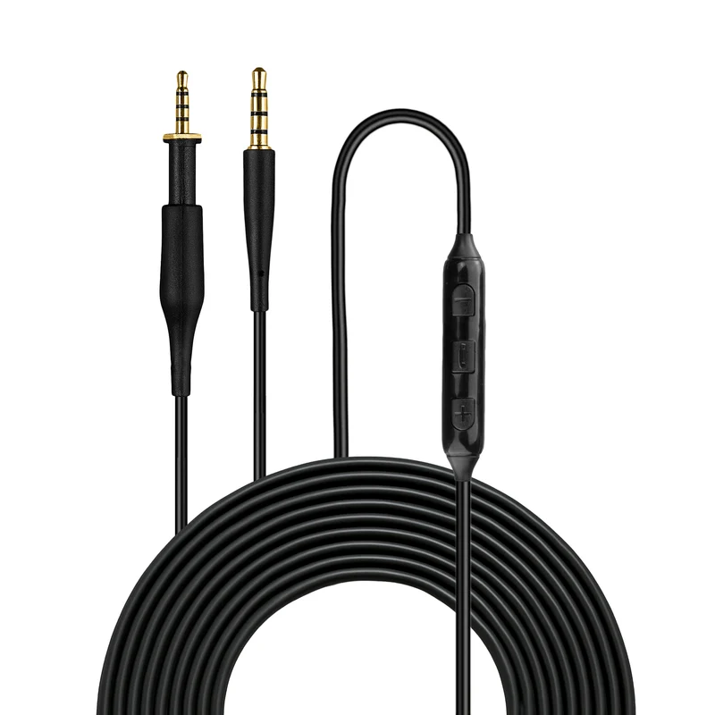Kapalit na Audio Cable Compatible sa AKG K430 K450 K451 K452 K480 & Q460 – In-Line Remote na may Mic, Volume, Play/Pause – 1.5m/60”
