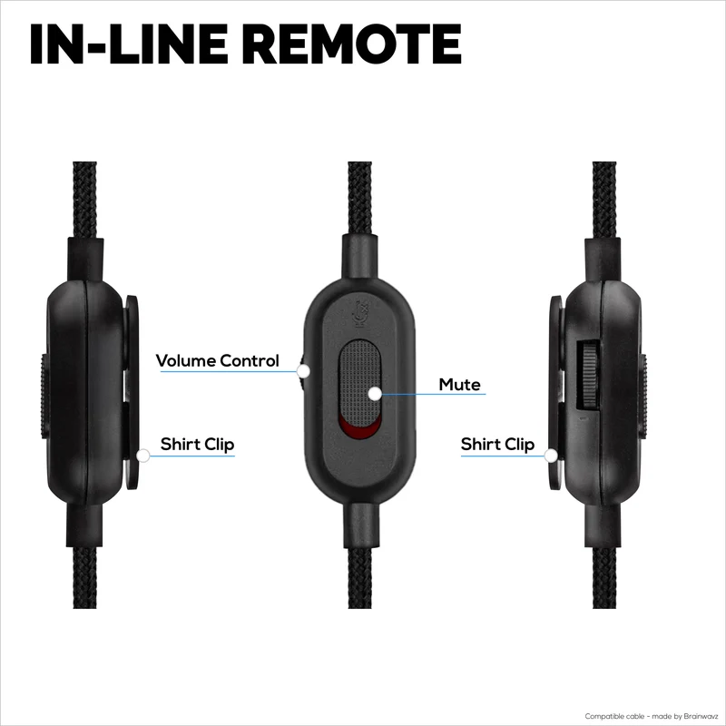 Kapalit na Audio Cable na Compatible sa Logitech G Pro, G Pro X, G433, G233 – Inline Remote na may Mute at Volume Control