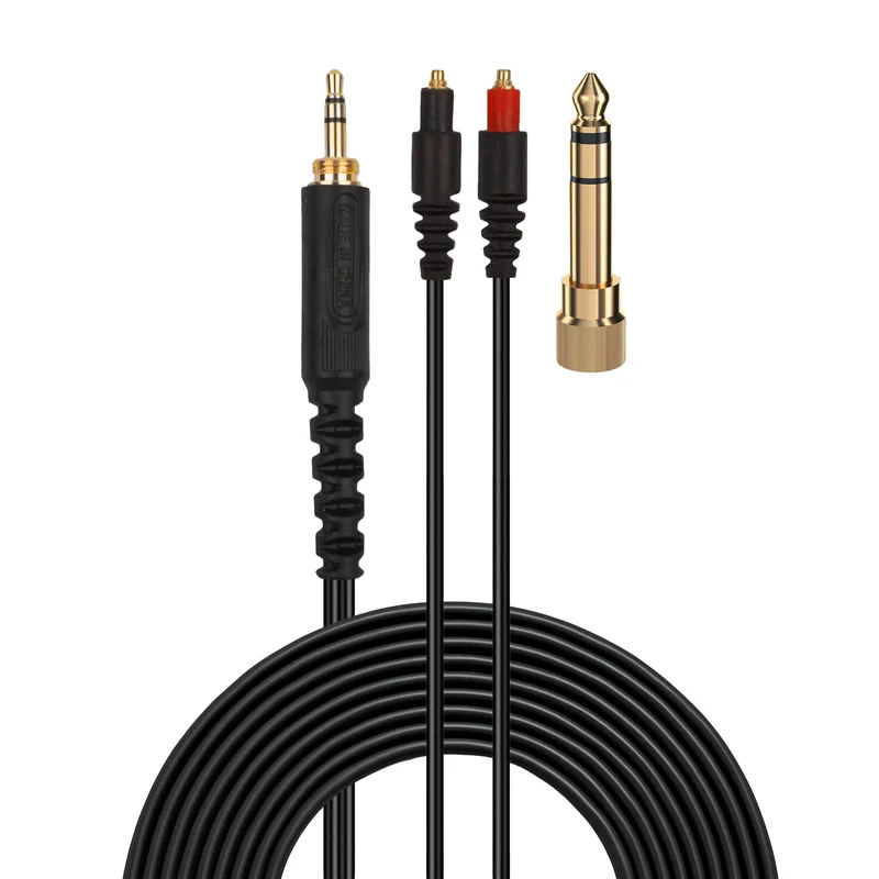 Kapalit na Audio Cable Compatible sa Shure SRH1440, SRH1540, SRH1840 Headsets – MMCX hanggang 3.5mm Gold-Plated Connectors na may 6.5mm Adapter