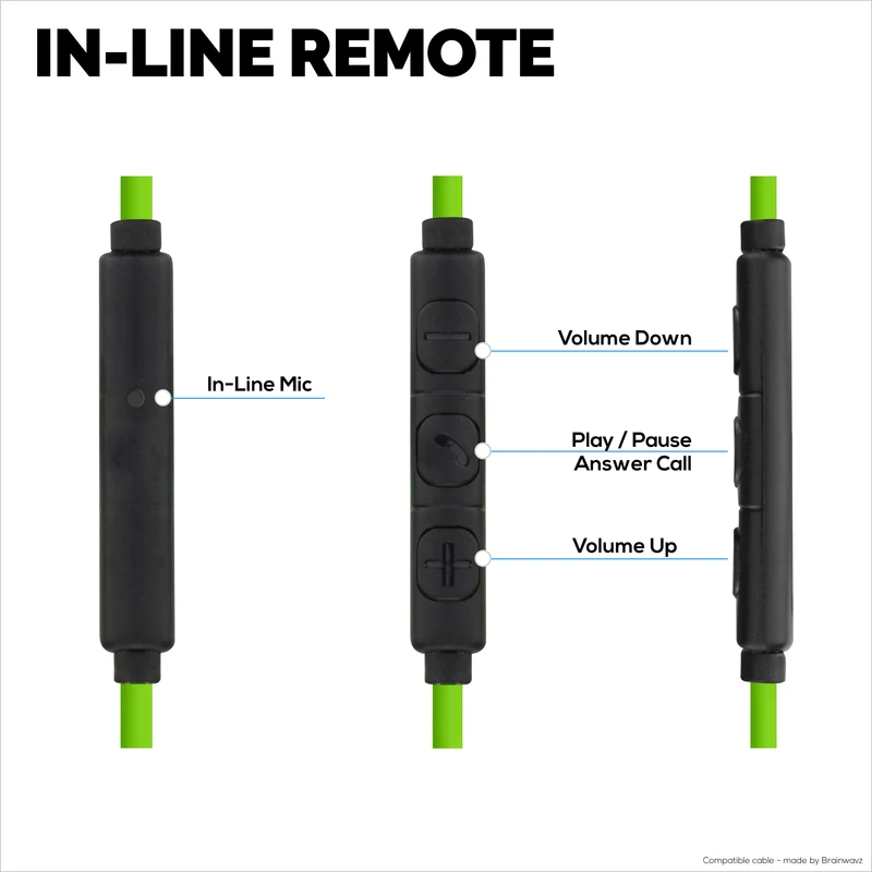 Kapalit na Audio Cable na Tugma sa AKG K430 K450 K451 K452 K480 at Q460 – In-Line Remote