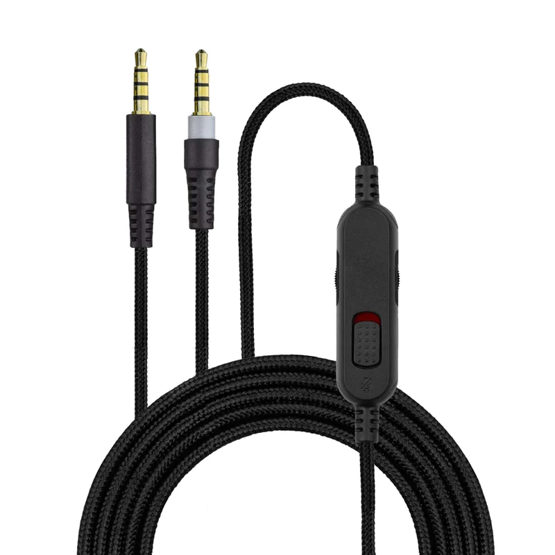 Kapalit na Audio Cable na Tugma sa Kingston HyperX Cloud Mix at Cloud Alpha Headset – Inline Remote w/ Mute at Volume Control – Nylon Braided Cord w/ Gold Plated Connectors