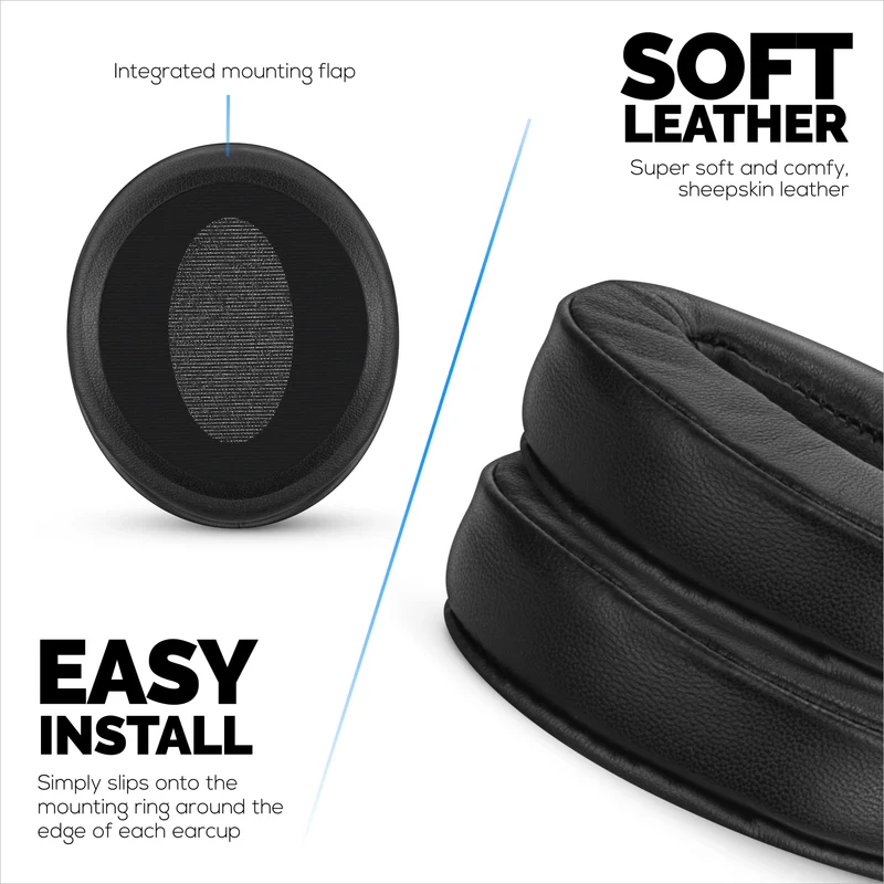 Mga Pamalit na Earpad para sa Sennheiser HD4.50BT HD4.50BTNC HD450BT HD4.50SE HD4.40BT HD4.30G HD4.20S HD458BT HD450 HD400S HD 350BT. Malambot na Tunay na Katad + Memory Foam